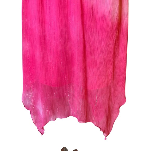 H&M | Women's Pink Shimmer Threads Asymmetrical A-Line Dress Size 6 - Picture 4 of 14